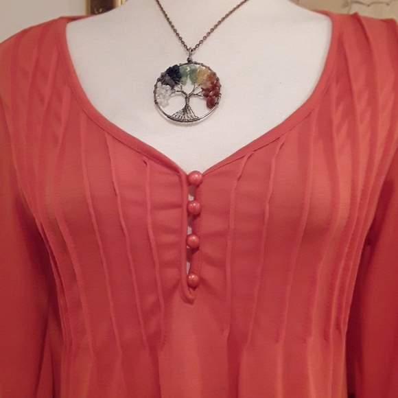 NWOT. Orange lace Fun Top - Picture 8 of 8